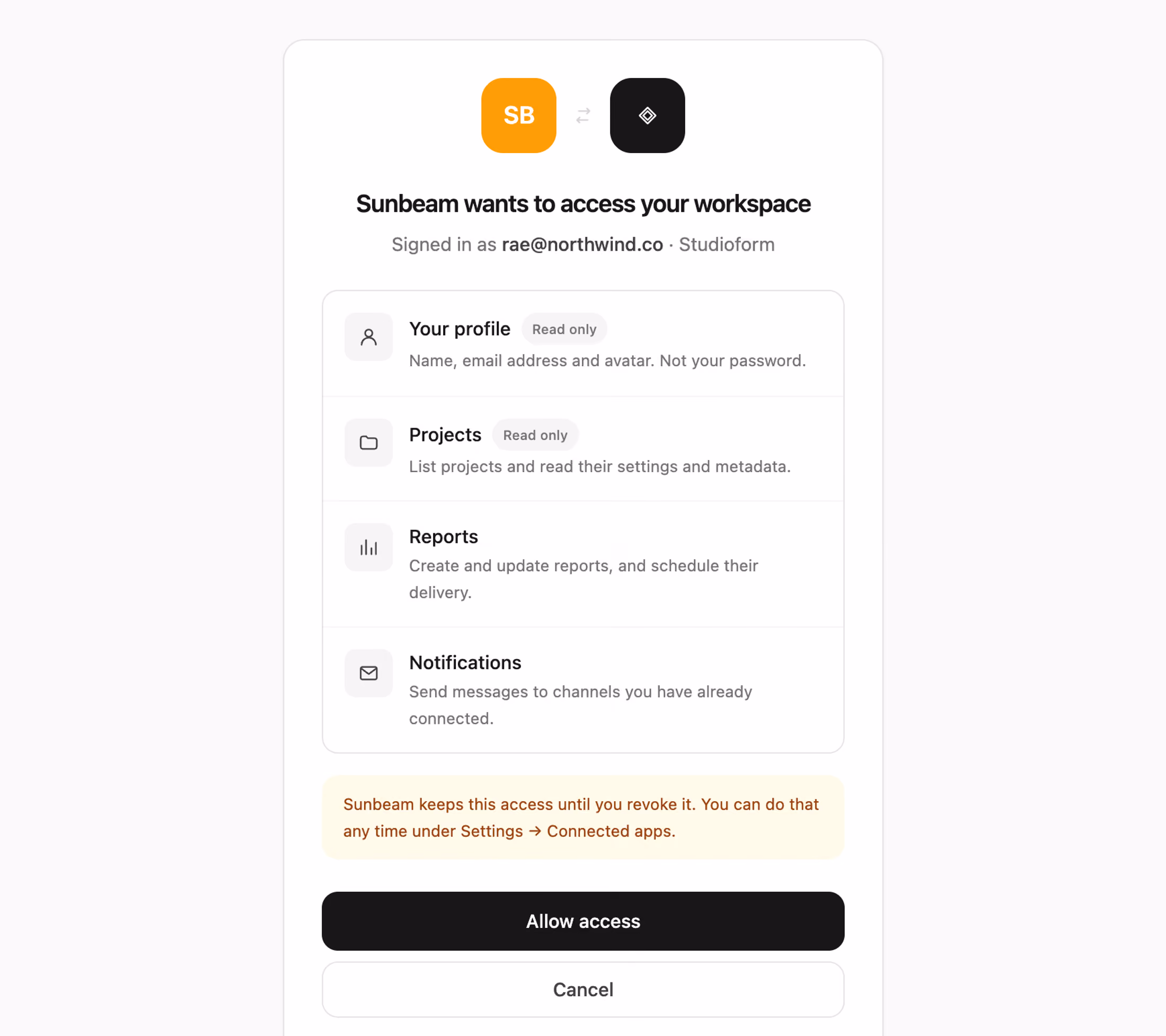 OAuth 권한 승인 동의 화면 미리보기