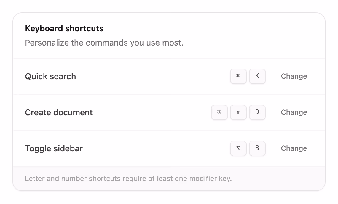 Keyboard shortcut recorder 미리보기