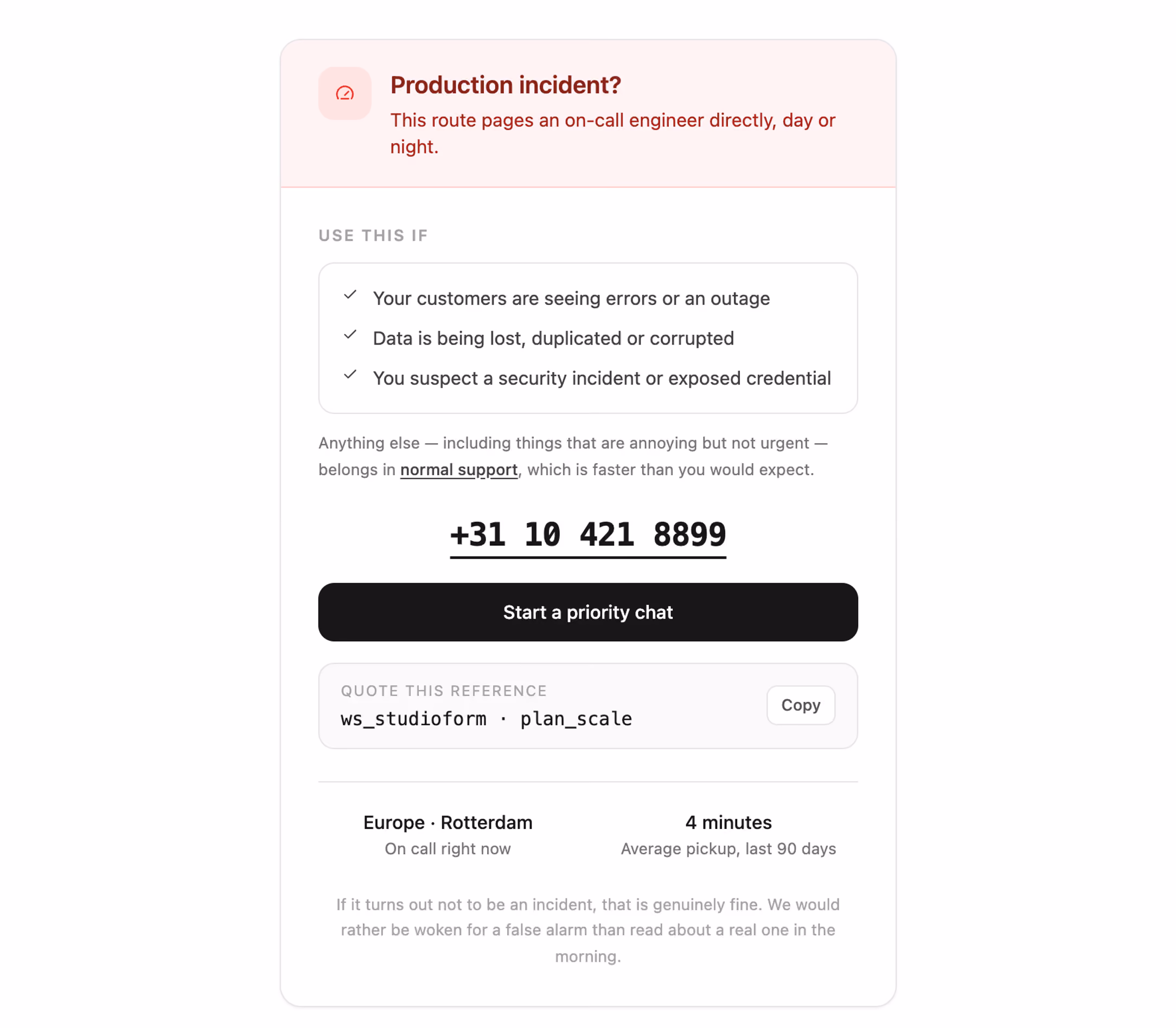 Priority escalation 카드 미리보기