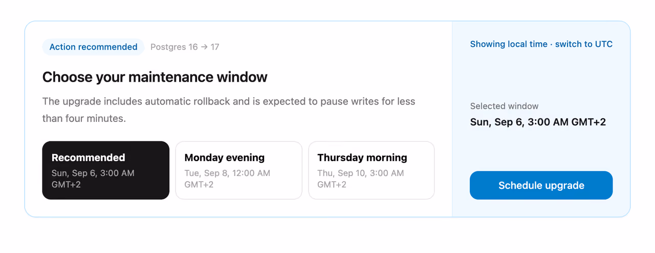Maintenance window opt-in 미리보기