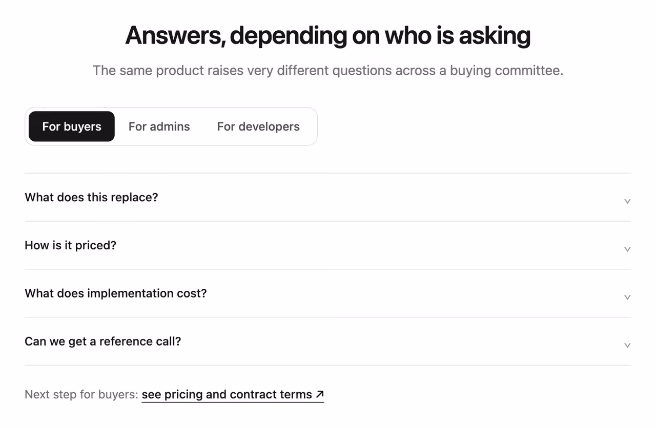 대상 사용자별 탭 분류 FAQ 미리보기